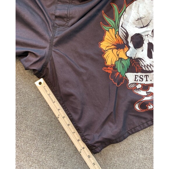 Old Navy Swim Trunks Mens XL Lined Board Shorts Skull Y2K Beach Surf Brown - Picture 7 of 8